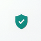 Shield icon with checkmark on white background — HSE and capacity compliance with people counting-1-1